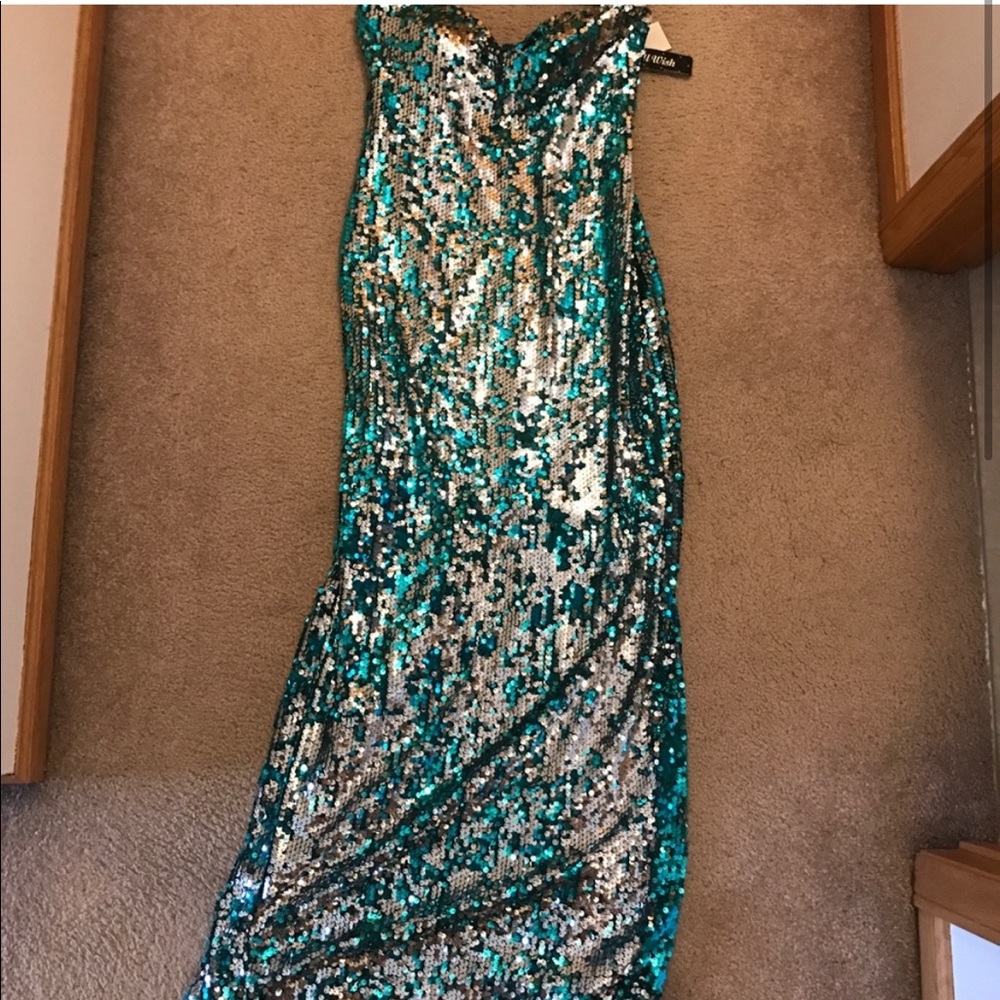 Sequin Strapless Mermaid Dress